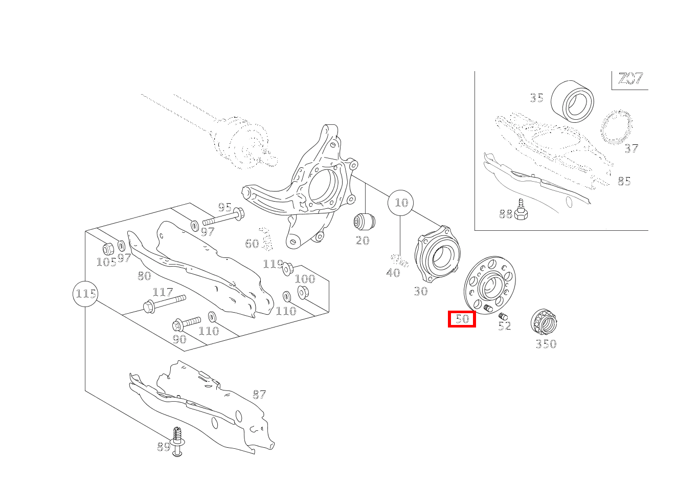 Flansch RADTRAEGER S 550 Limousine lang BCA 221