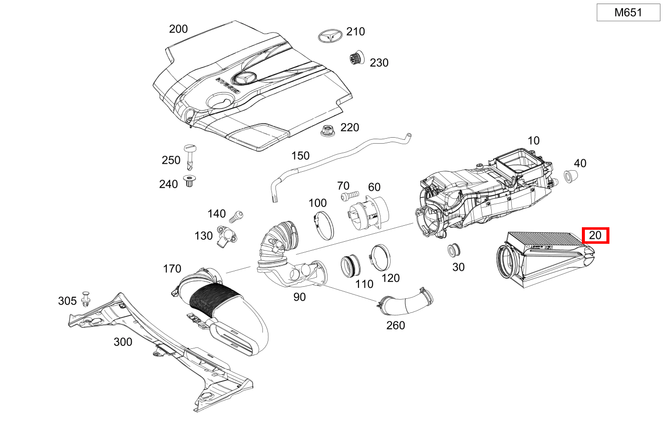 Luftfiltereinsatz C 220 d 4MATIC Cabriolet 205