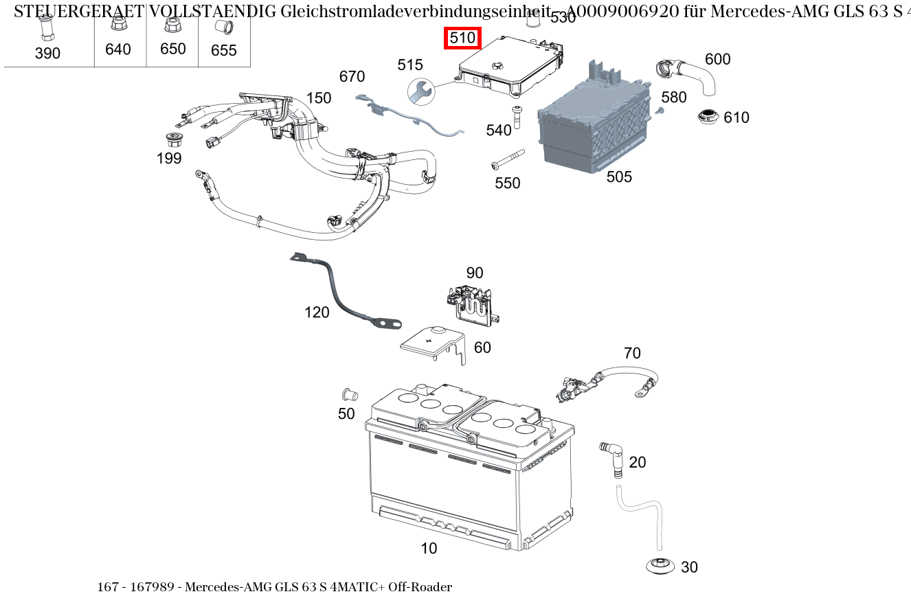 Steuergerät vollständig Gleichstromladeverbindungseinheit Mercedes-AMG GLS 63 S 4MATIC+ Off-Roader 167