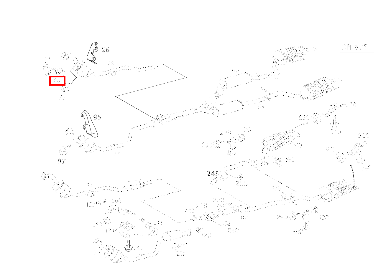 Sechsrundschraube VORKATALYSATOR AN TURBOLADER; M8X40 S 400 L CDI 220 Sechsrundschraube VORKATALYSATOR AN TURBOLADER; M8X40 S 400 L CDI 220
