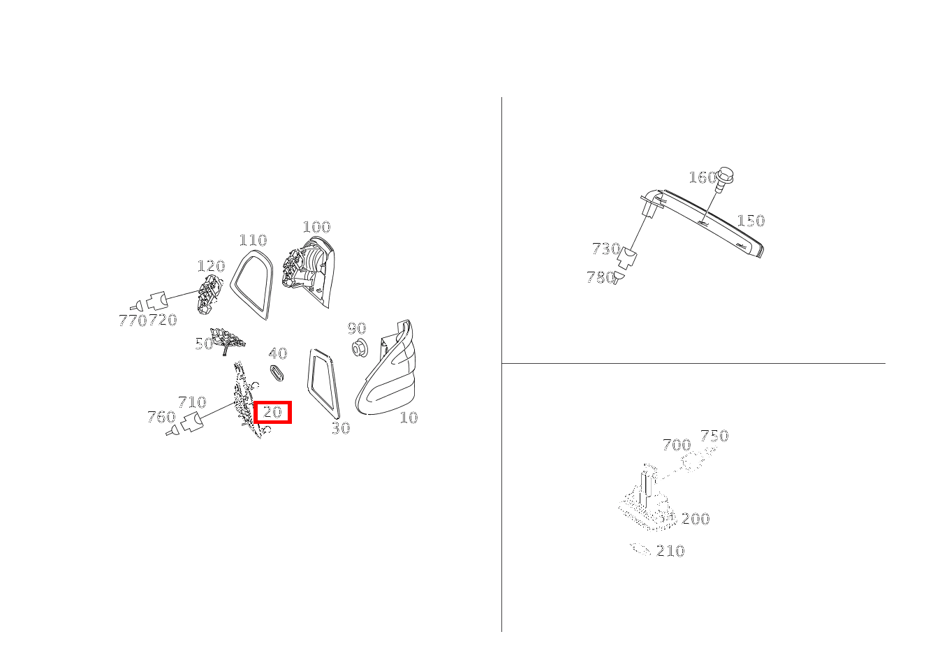 Lampenträger Seitenwand rechts E280CDI SONDERAUFB 211 Lampenträger Seitenwand rechts E280CDI SONDERAUFB 211