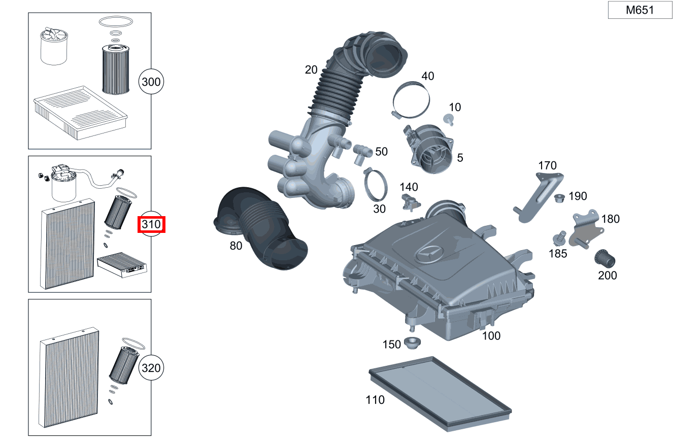 FILTERPAKET Ohne Wasserabscheider für B 245, G 460-Klasse kaufen