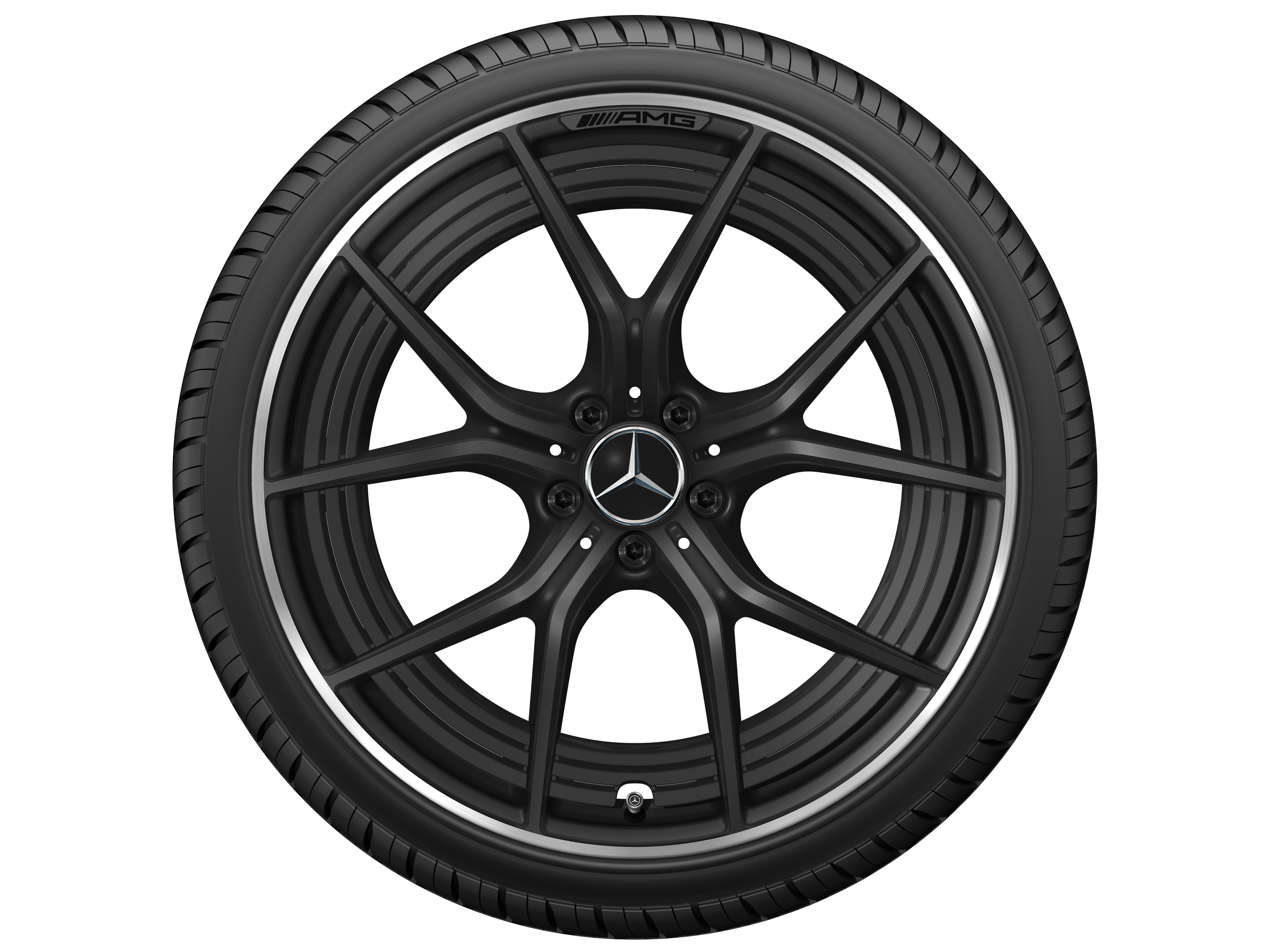 AMG Schmiederad Kreuzspeichen-Design, 21 Zoll, 11 J x 21 ET 33, schwarz matt