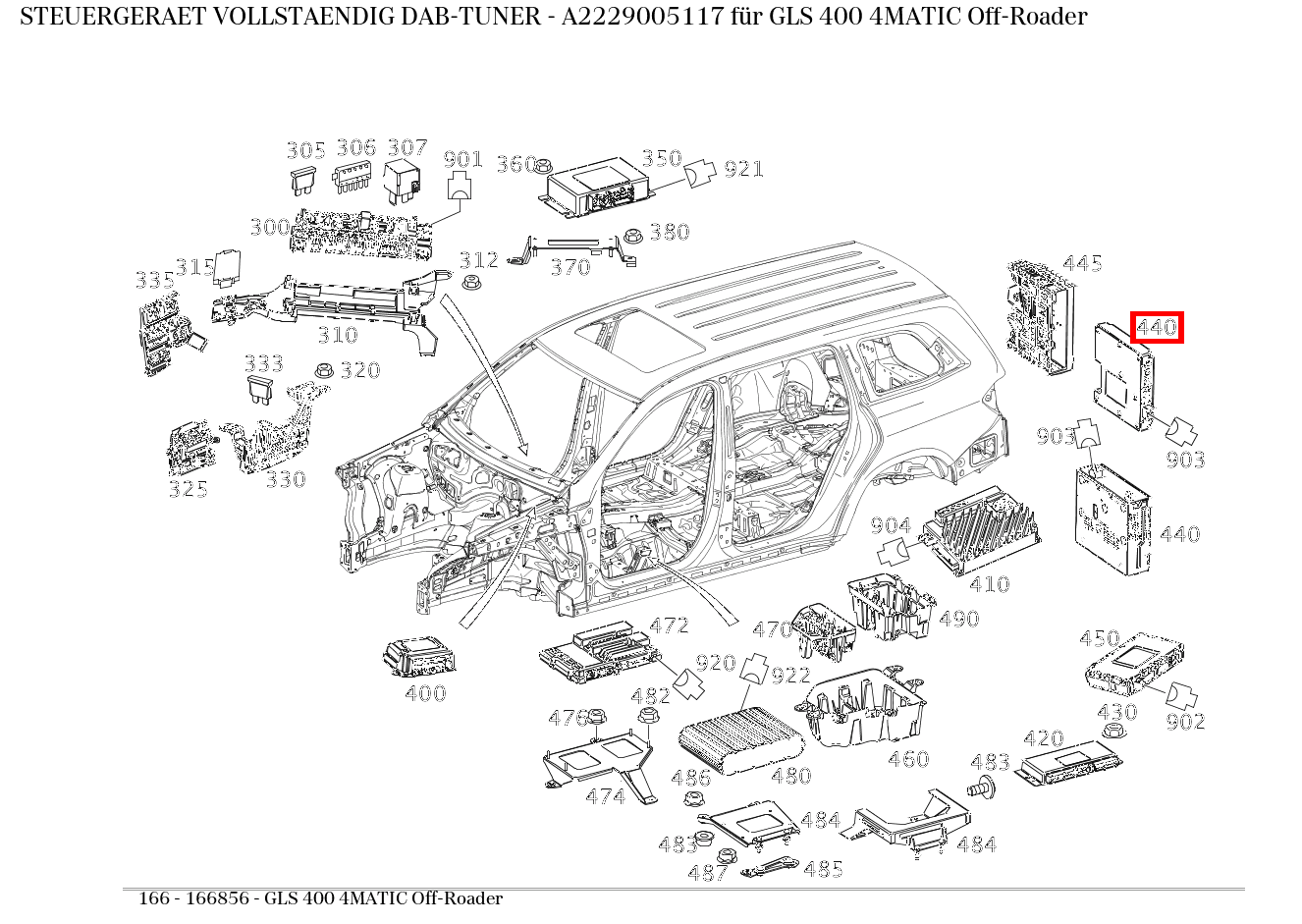 Steuergerät vollständig DAB-TUNER GLS 400 4MATIC Off-Roader 166 Steuergerät vollständig DAB-TUNER GLS 400 4MATIC Off-Roader 166