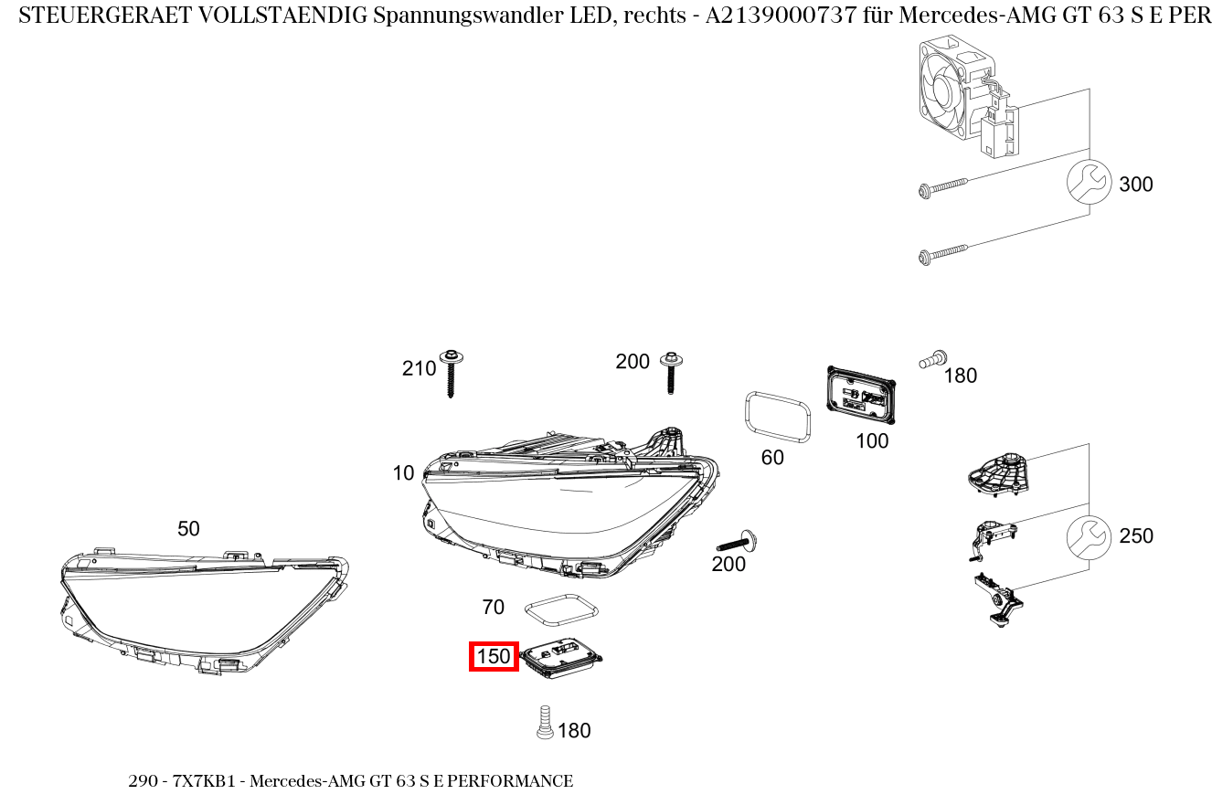 Steuergerät vollständig Spannungswandler LED, rechts Mercedes-AMG GT 63 S E PERFORMANCE 290 Steuergerät vollständig Spannungswandler LED, rechts Mercedes-AMG GT 63 S E PERFORMANCE 290