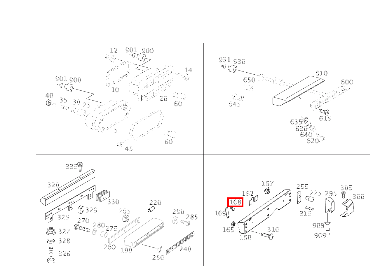Sechsrundschraube Halter an Rückwandtür; M6X10 G 280CDI 4X4 2850 461