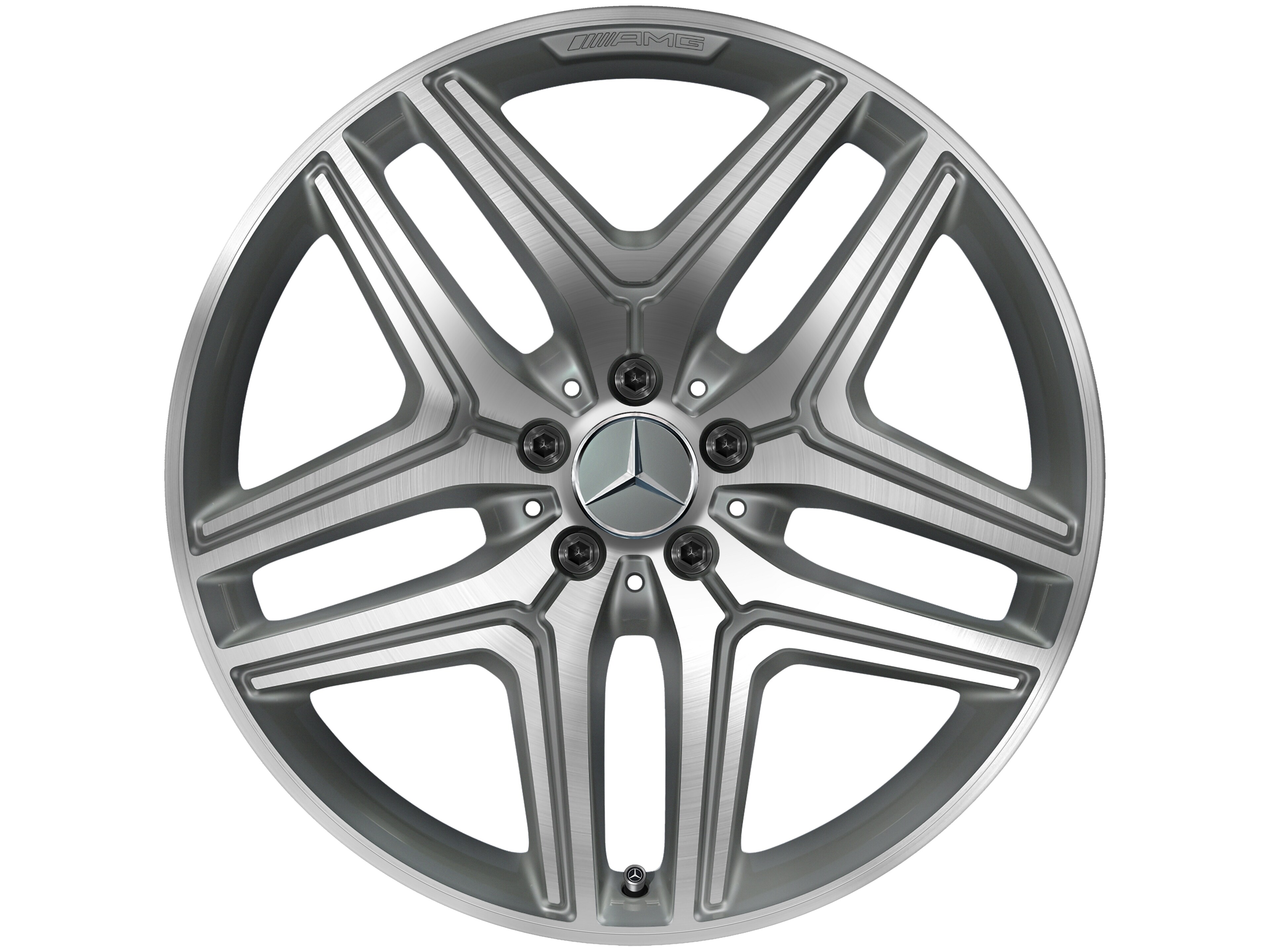 Mercedes-Benz -  AMG 5-Doppelspeichen-Rad, 50,8 cm (20 Zoll), glanzgedreht 8,5 J x 20 ET 51,5, titangrau