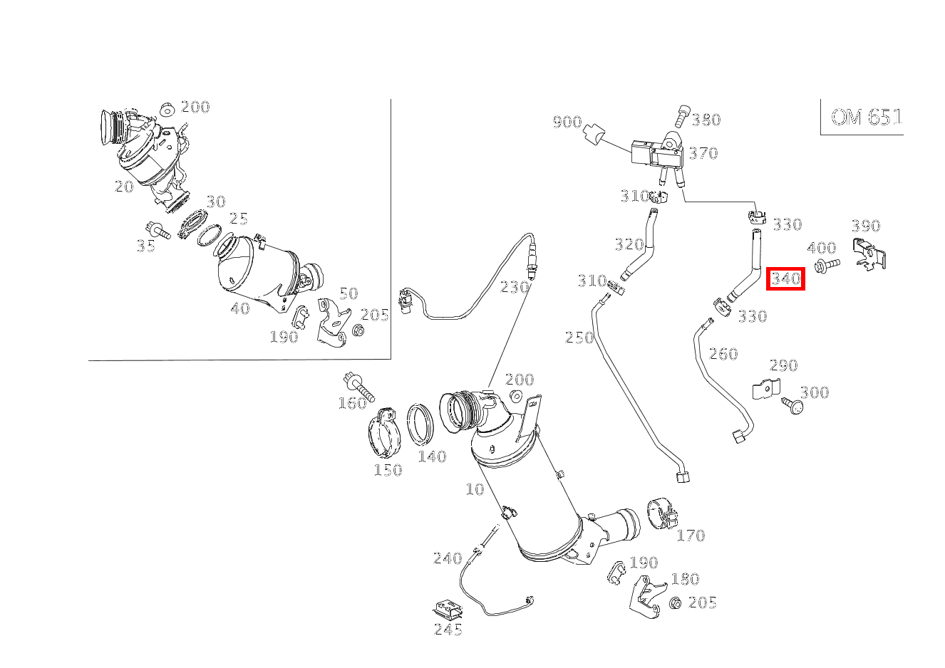 Abgasschlauch C250CDI BE C 204
