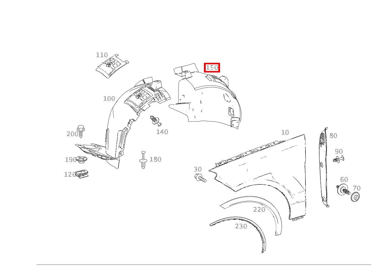 RADLAUFABDECKUNG KOTFLUEGEL LINKS HINTEN GLE 350 4MATIC 166
