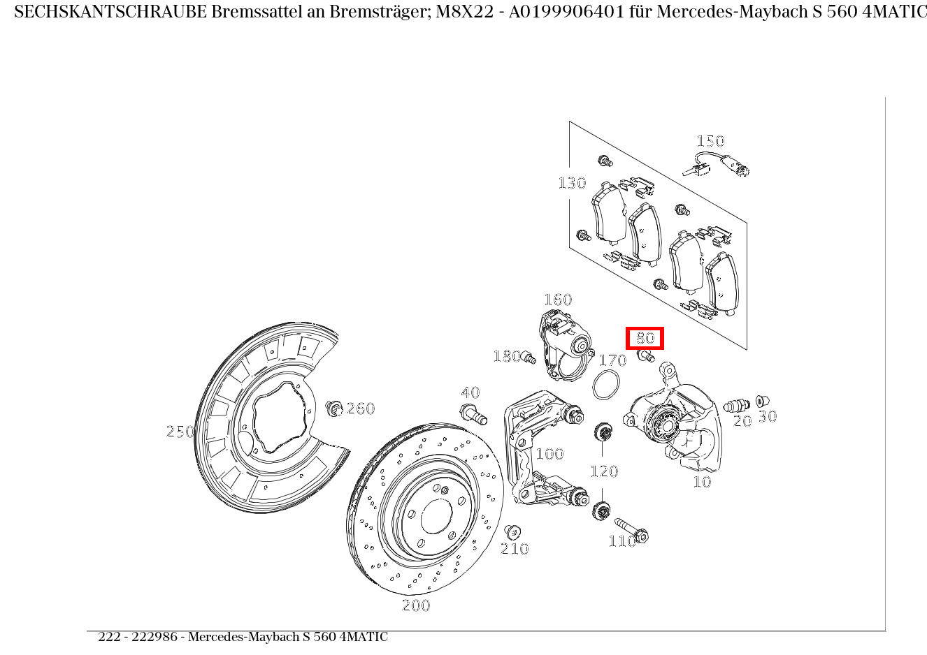 Sechskantschraube Bremssattel an Bremsträger links und rechts 