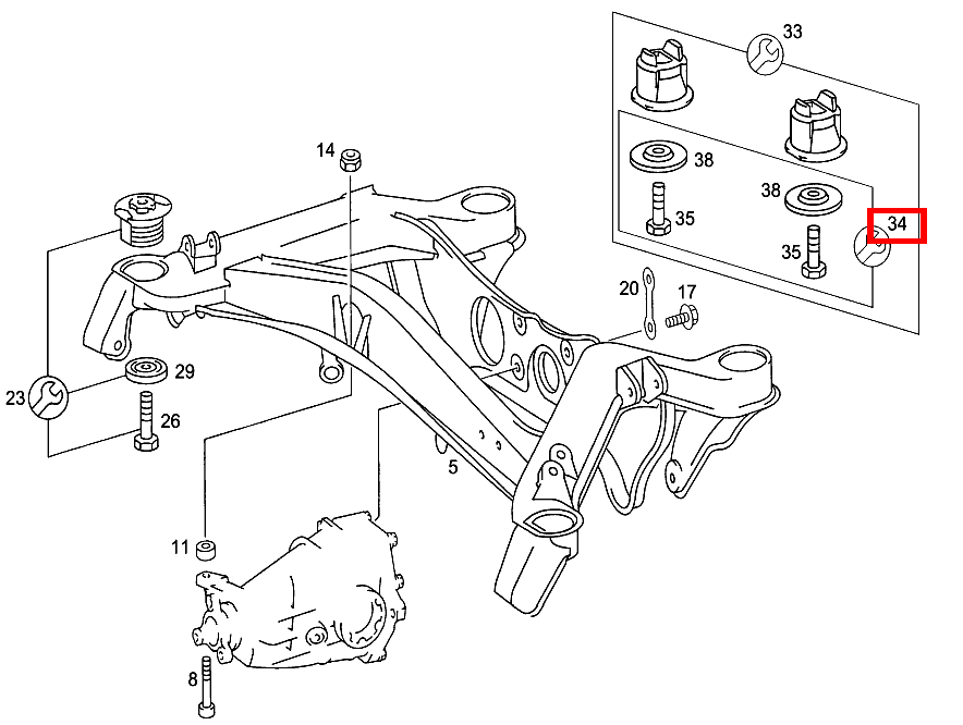 TEILESATZ HA-TRAEGER BEFESTIGUNGSTEILE 190 D 2.5 Turbo 201 TEILESATZ HA-TRAEGER BEFESTIGUNGSTEILE 190 D 2.5 Turbo 201