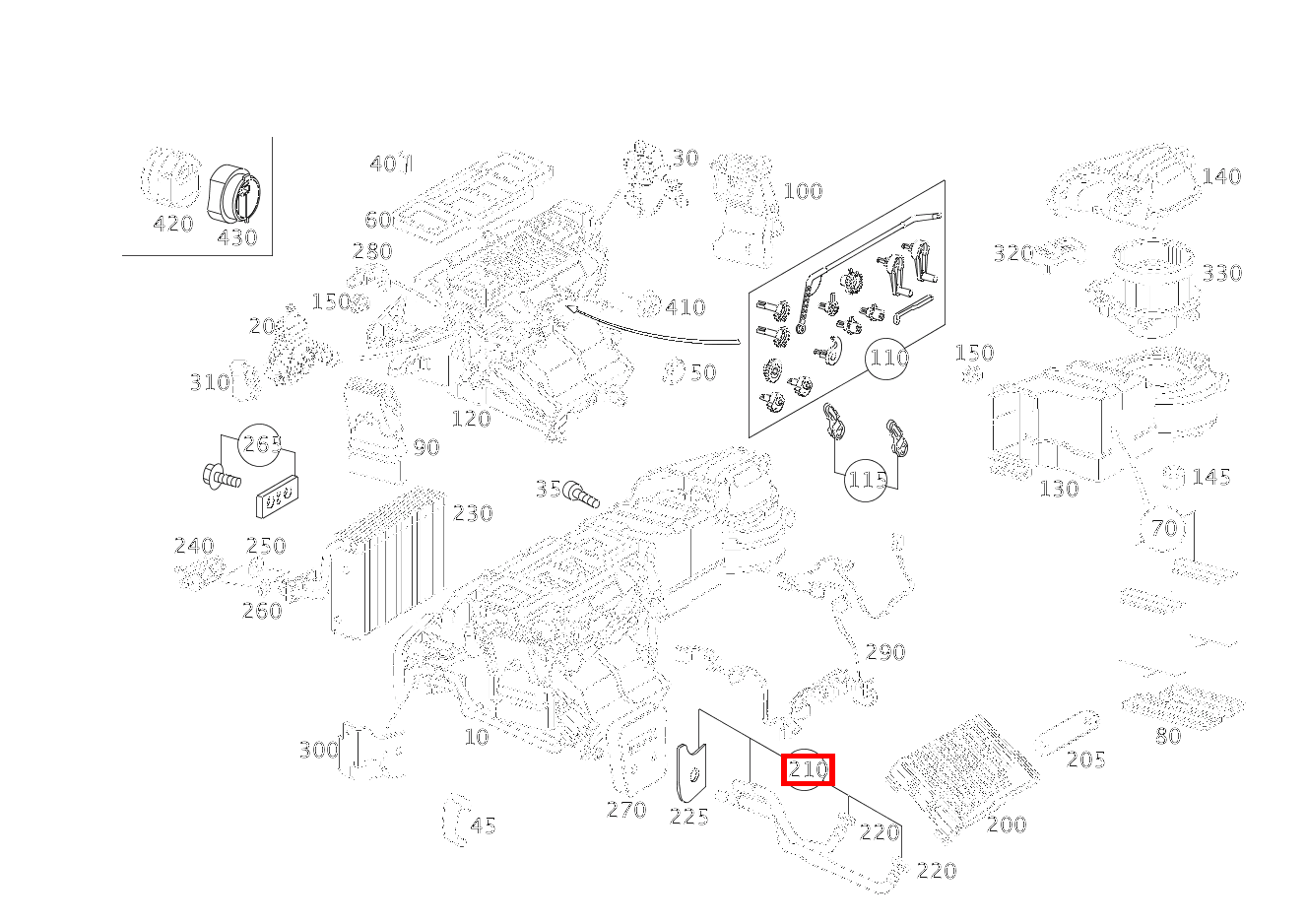 Teilesatz Rohrleitung C 220 d T-Modell 205