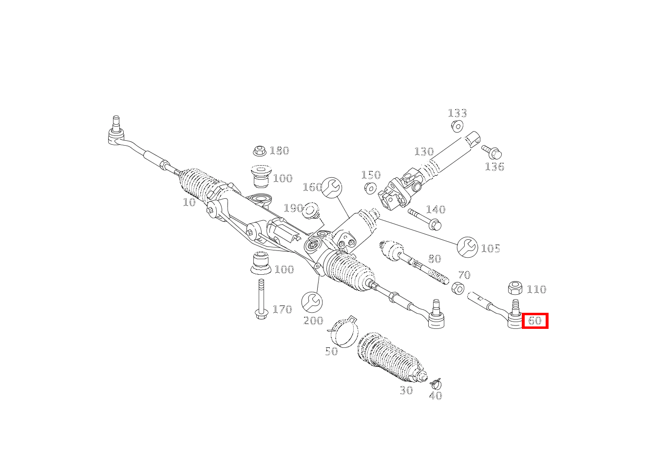 Spurstange AUSSEN LINKS SLK 55 AMG Roadster 171 Spurstange AUSSEN LINKS SLK 55 AMG Roadster 171