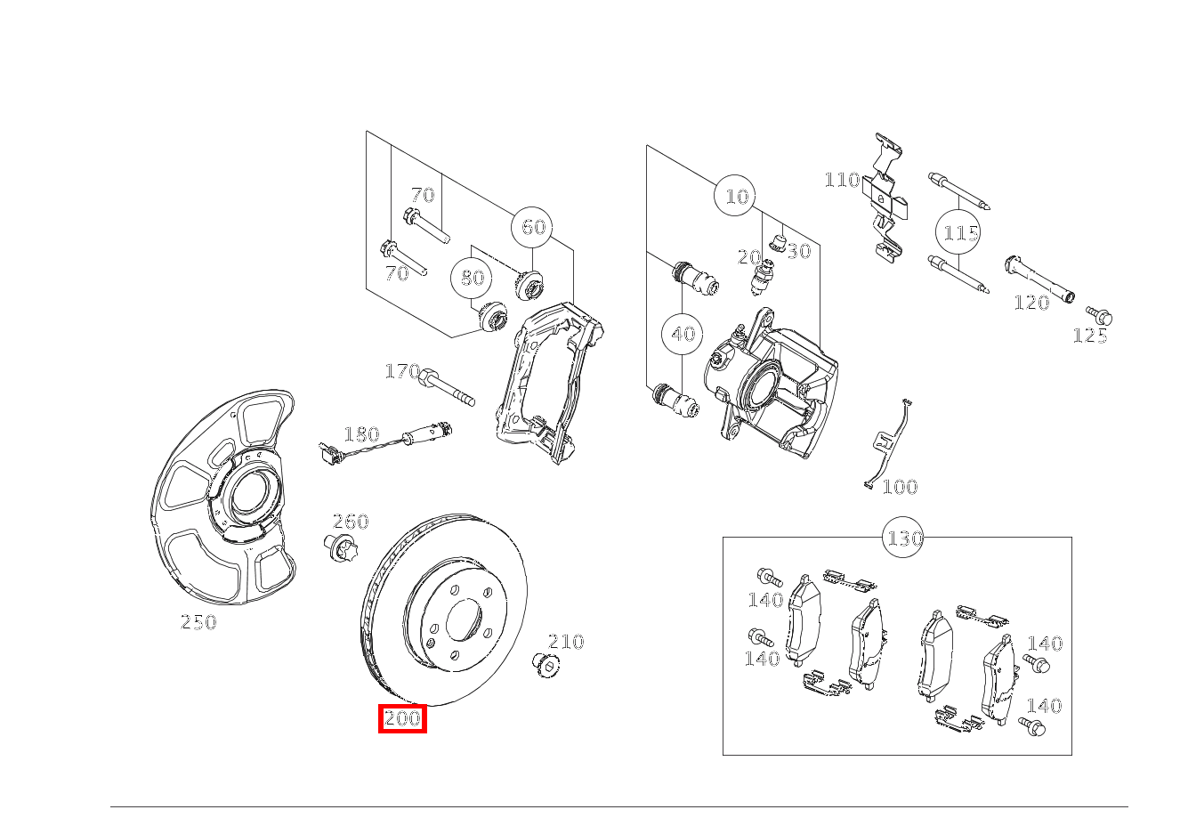 Bremsscheibe belüftet Vorne Rechts E350 4M 212