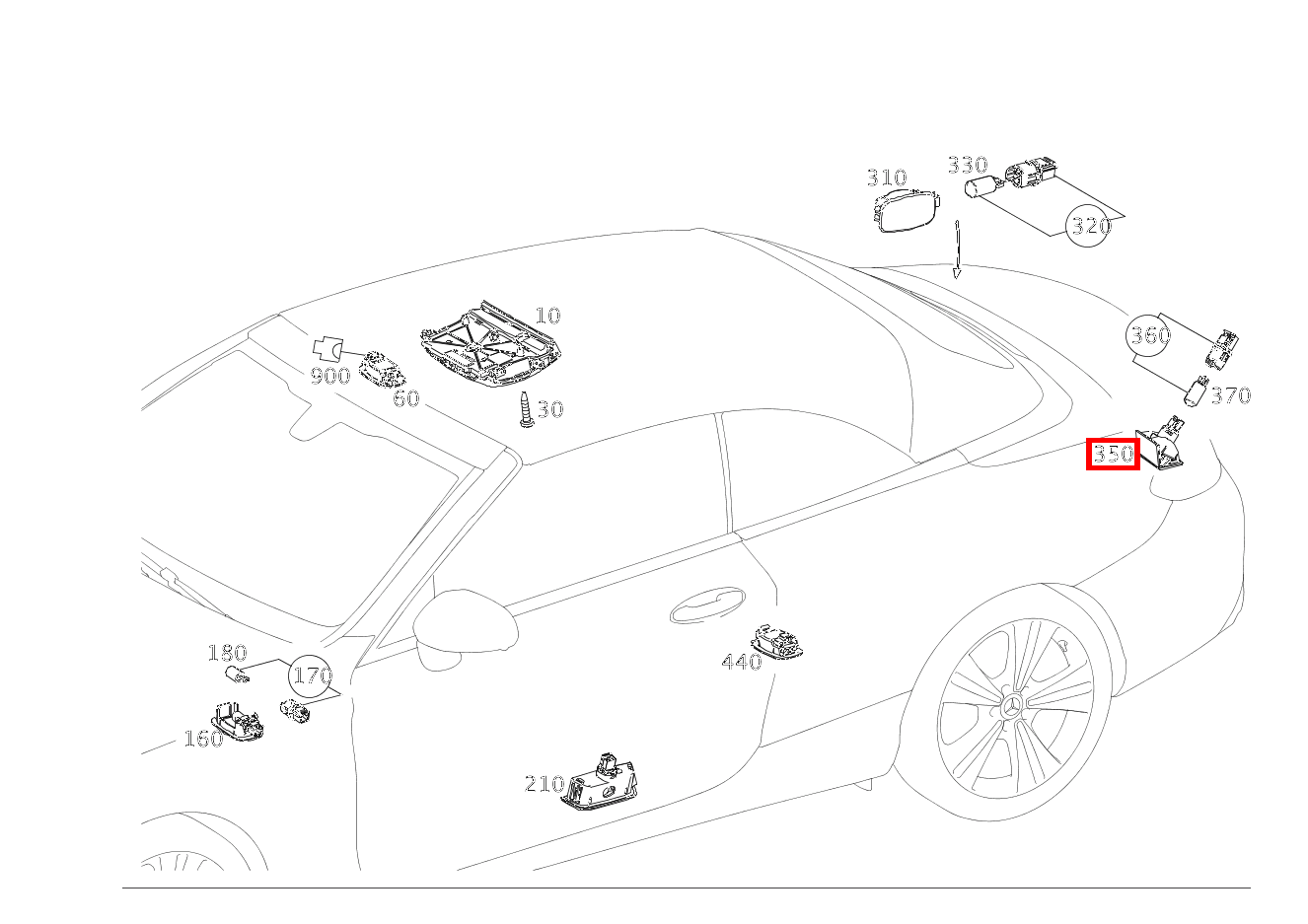 Innenleuchte Heckdeckel C 400 4MATIC Cabriolet 206 Innenleuchte Heckdeckel C 400 4MATIC Cabriolet 206