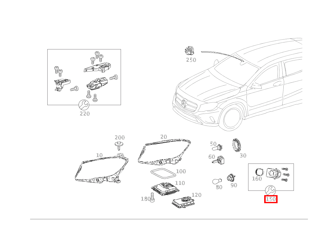 REP.SATZ LED-MODUL REPARATURSATZ GLA250 156 REP.SATZ LED-MODUL REPARATURSATZ GLA250 156