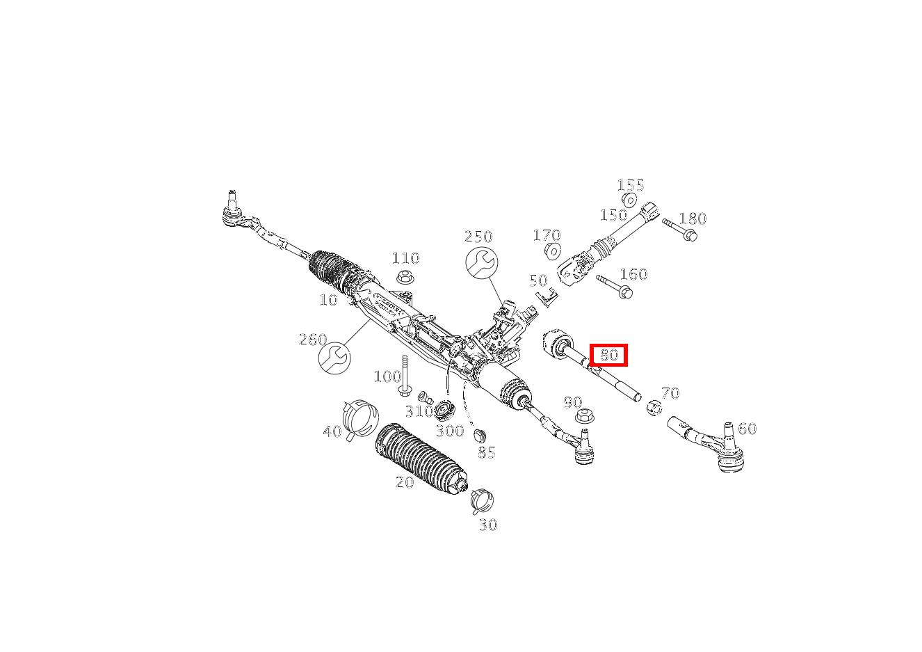 REP.SATZ SPURSTANGE INNEN LINKS UND RECHTS C350 BE C 204 REP.SATZ SPURSTANGE INNEN LINKS UND RECHTS C350 BE C 204