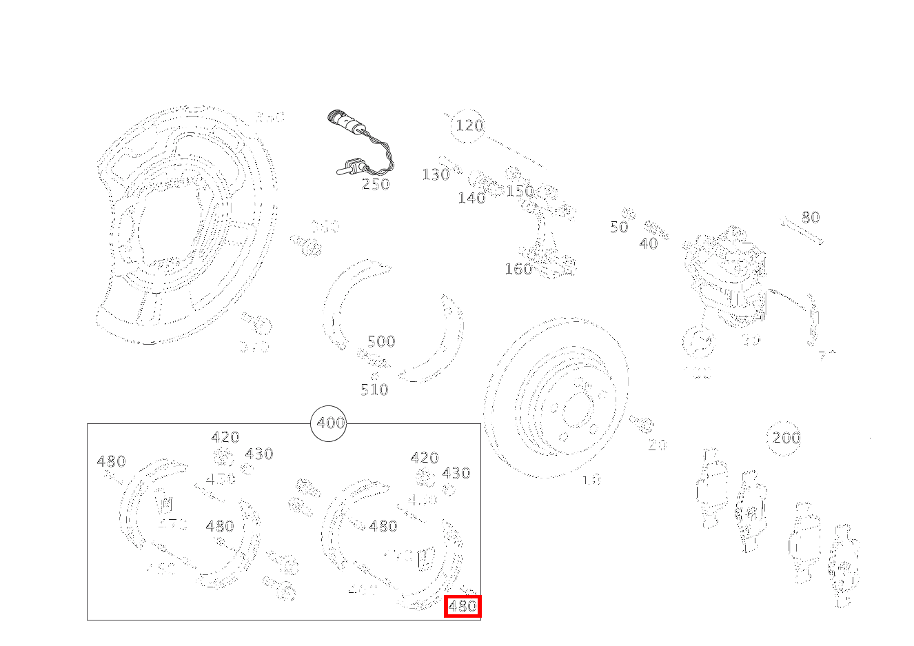 Feder BREMSBACKEN AN ABDECKBLECH SL 65 AMG Roadster BCA 230