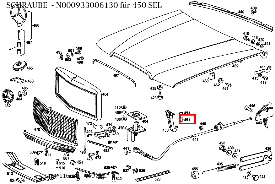 Schraube 450 SEL 116