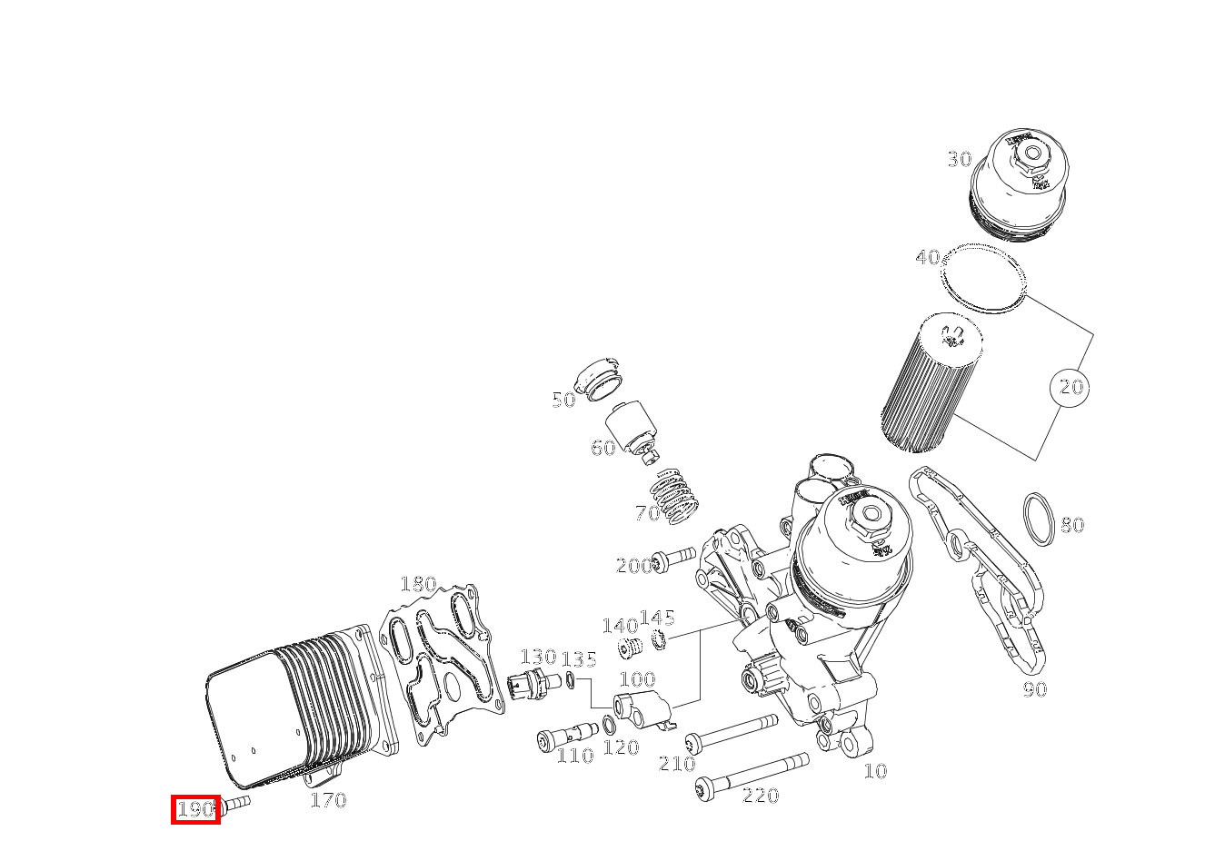 Sechsrundschraube Ölkühler an Steuergehäuse; M6X20 SL63 AMG 231 Sechsrundschraube Ölkühler an Steuergehäuse; M6X20 SL63 AMG 231