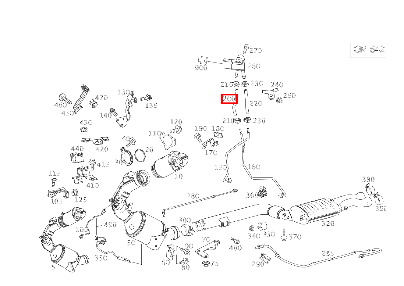 Abgasschlauch AN DRUCKSENSOR E 350 d Cabriolet 253 Abgasschlauch AN DRUCKSENSOR E 350 d Cabriolet 253