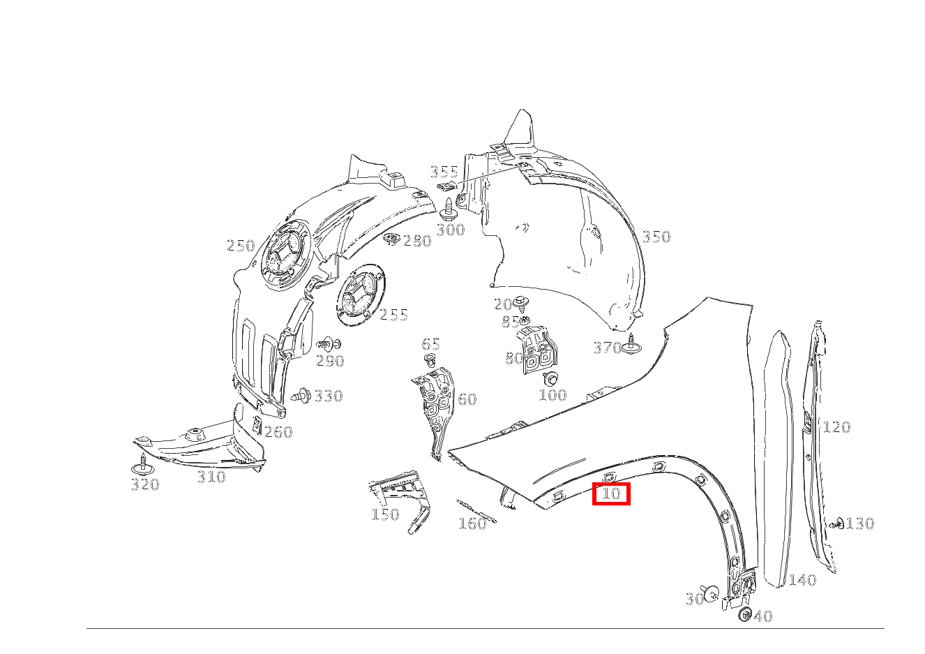 Kotflügel Vorne LINKS B 180 253 Kotflügel Vorne LINKS B 180 253