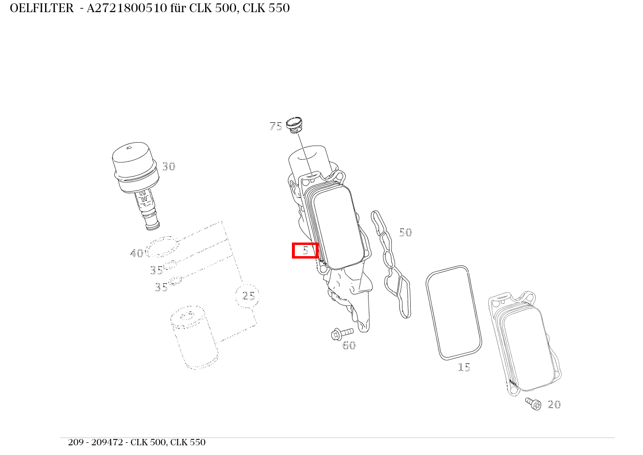 Ölfilter CLK 500, CLK 550 209 Ölfilter CLK 500, CLK 550 209