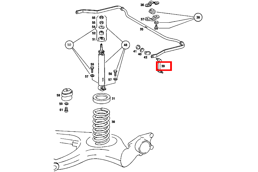 Zugstange DREHSTAB AN HINTERACHSE 200 D 115