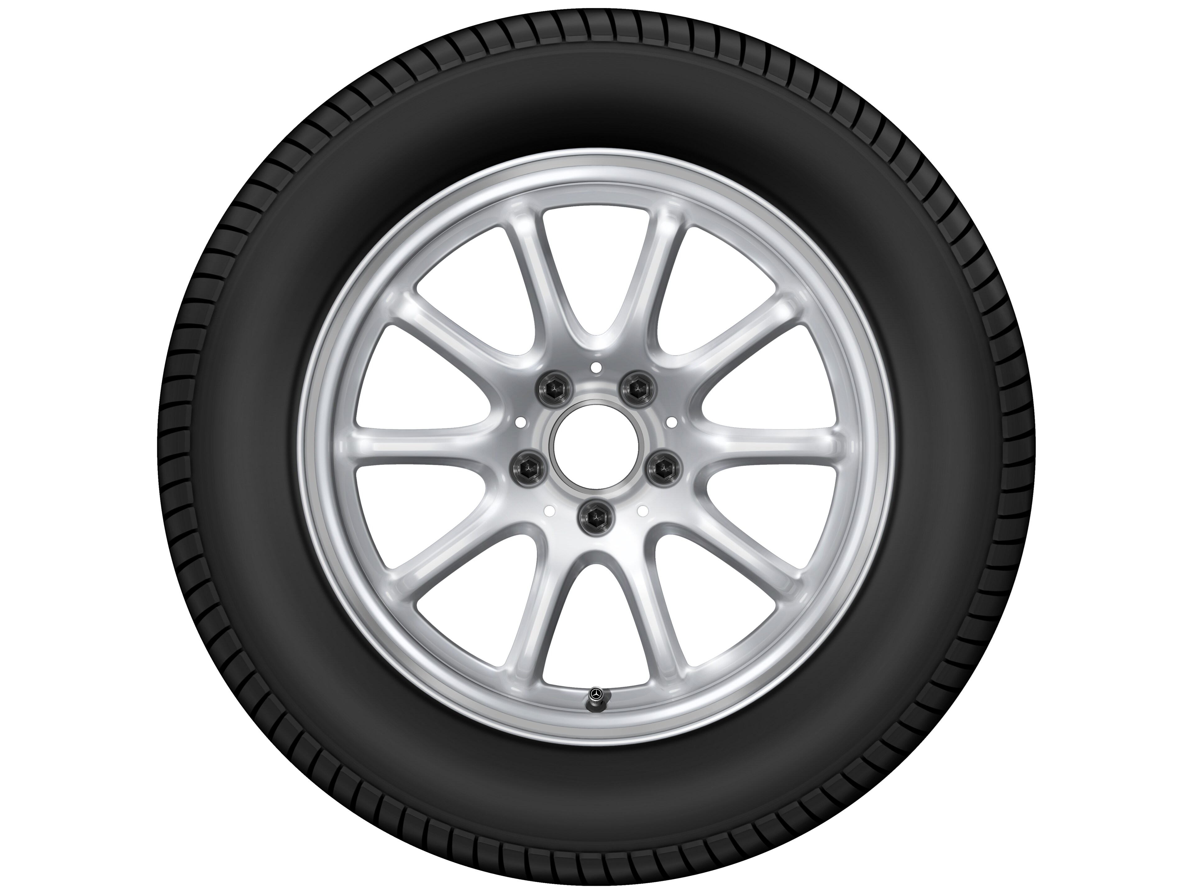 Mercedes-Benz - 10-Speichen-Rad, 17 Zoll 7,5 J x 17 ET 30, vanadiumsilber, glanzgedreht