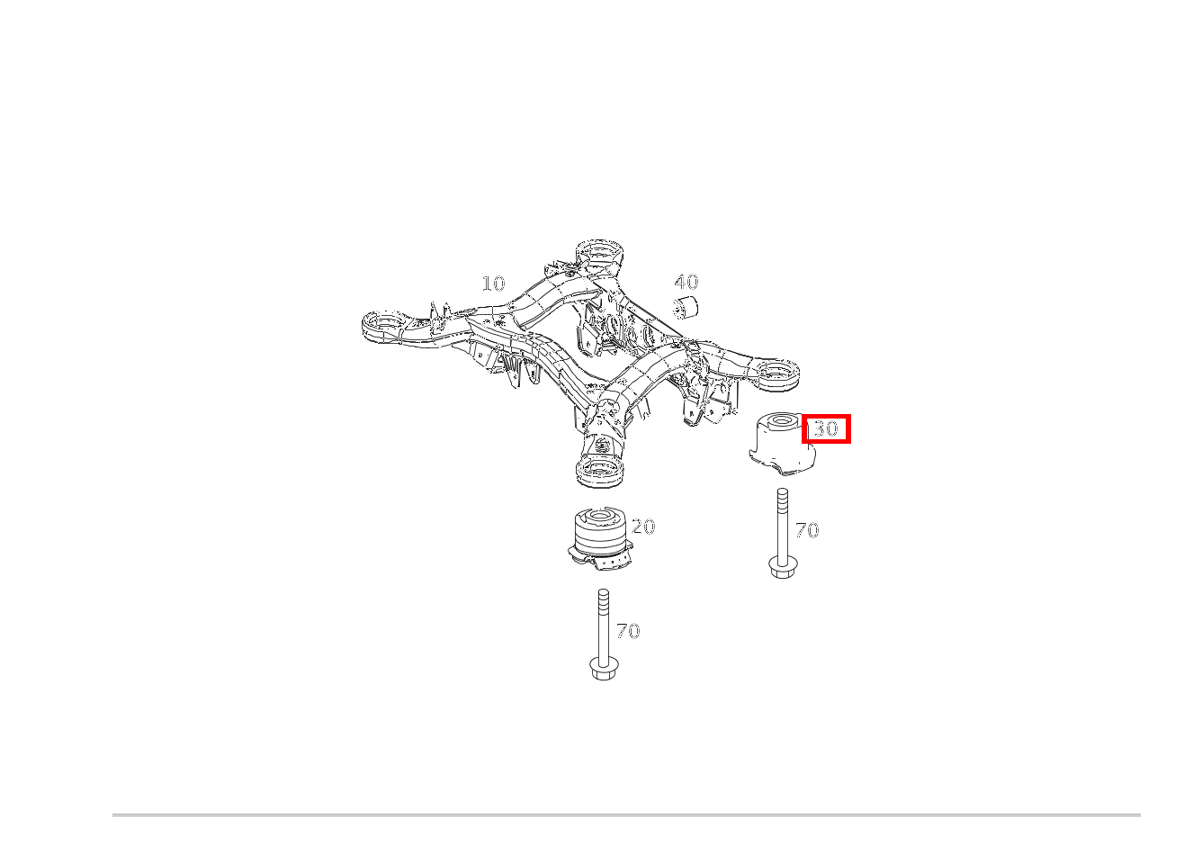 Gummilager Fahrschemellagerung hinten GL 500 4MATIC Off-Roader 164