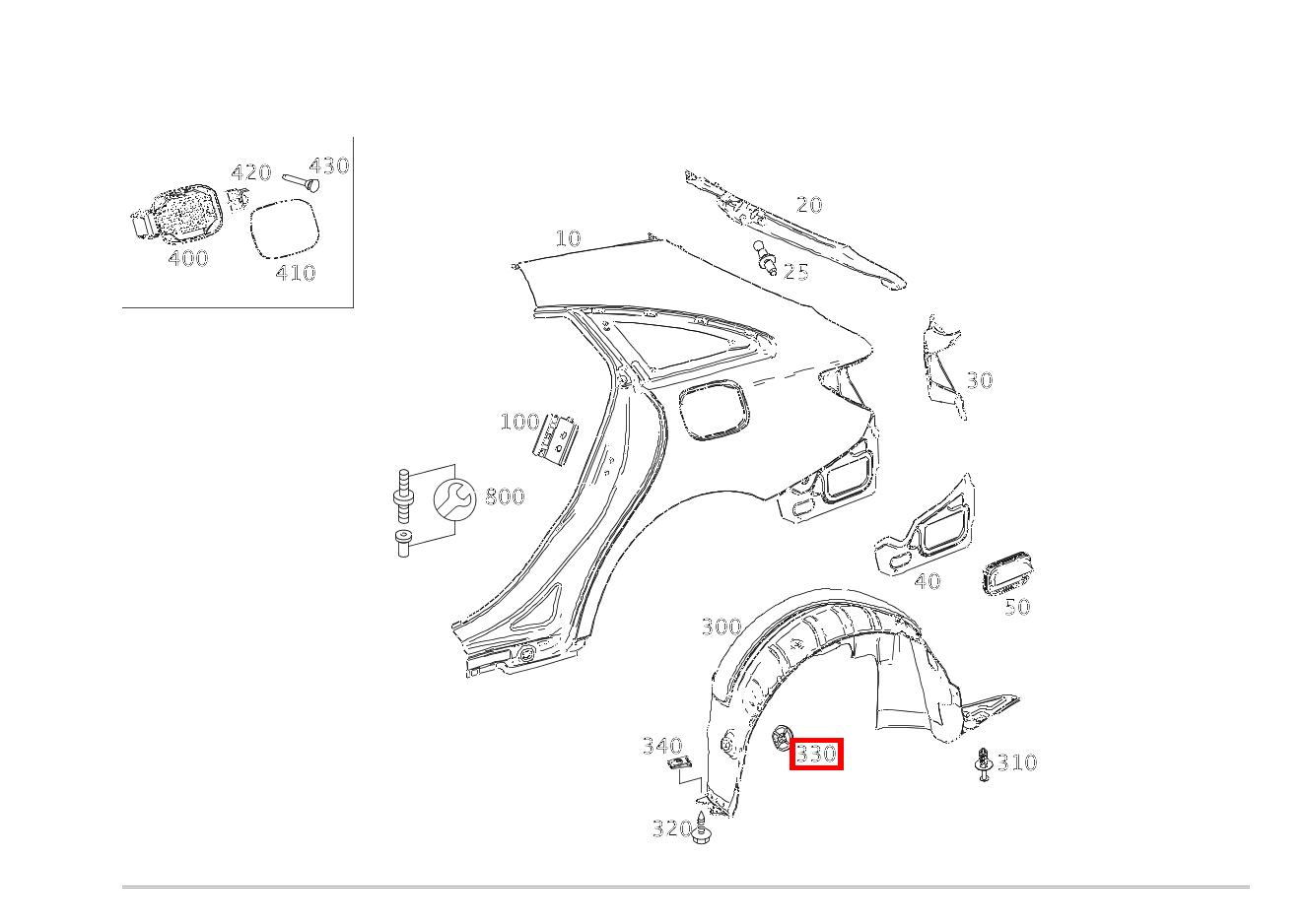 KUNSTSTOFFMUTTER ABDECKUNG AN KAROSSERIE RECHTS CLA 200 Shooting Brake 212