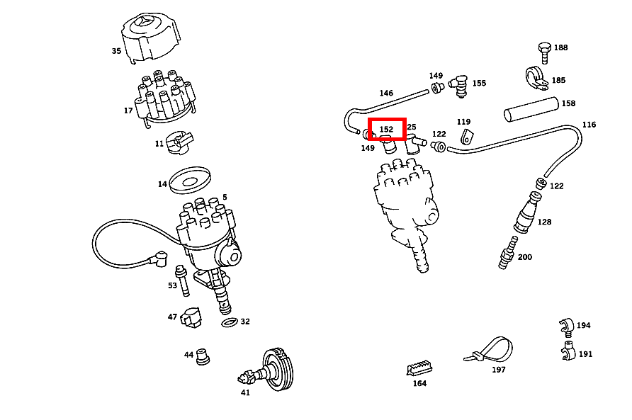 VERBINDUNGSSTECKER ZUENDVERTEILER 560 SL 107 VERBINDUNGSSTECKER ZUENDVERTEILER 560 SL 107