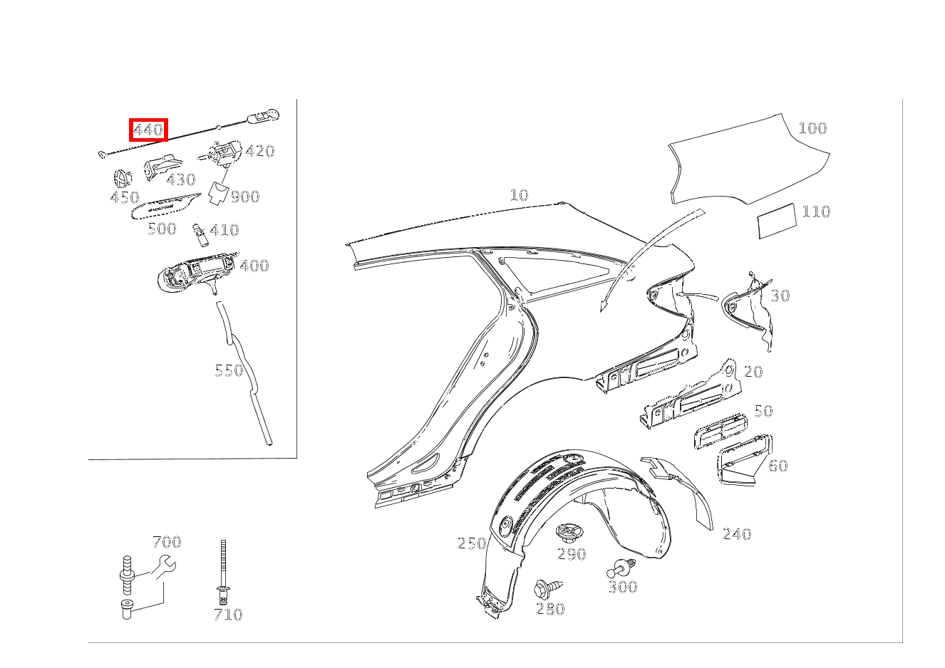 Riegel NOTENTRIEGELUNGSZUG FUER TANKKLAPPE CLS 250 Shooting Brake BlueTEC 4MATIC 218