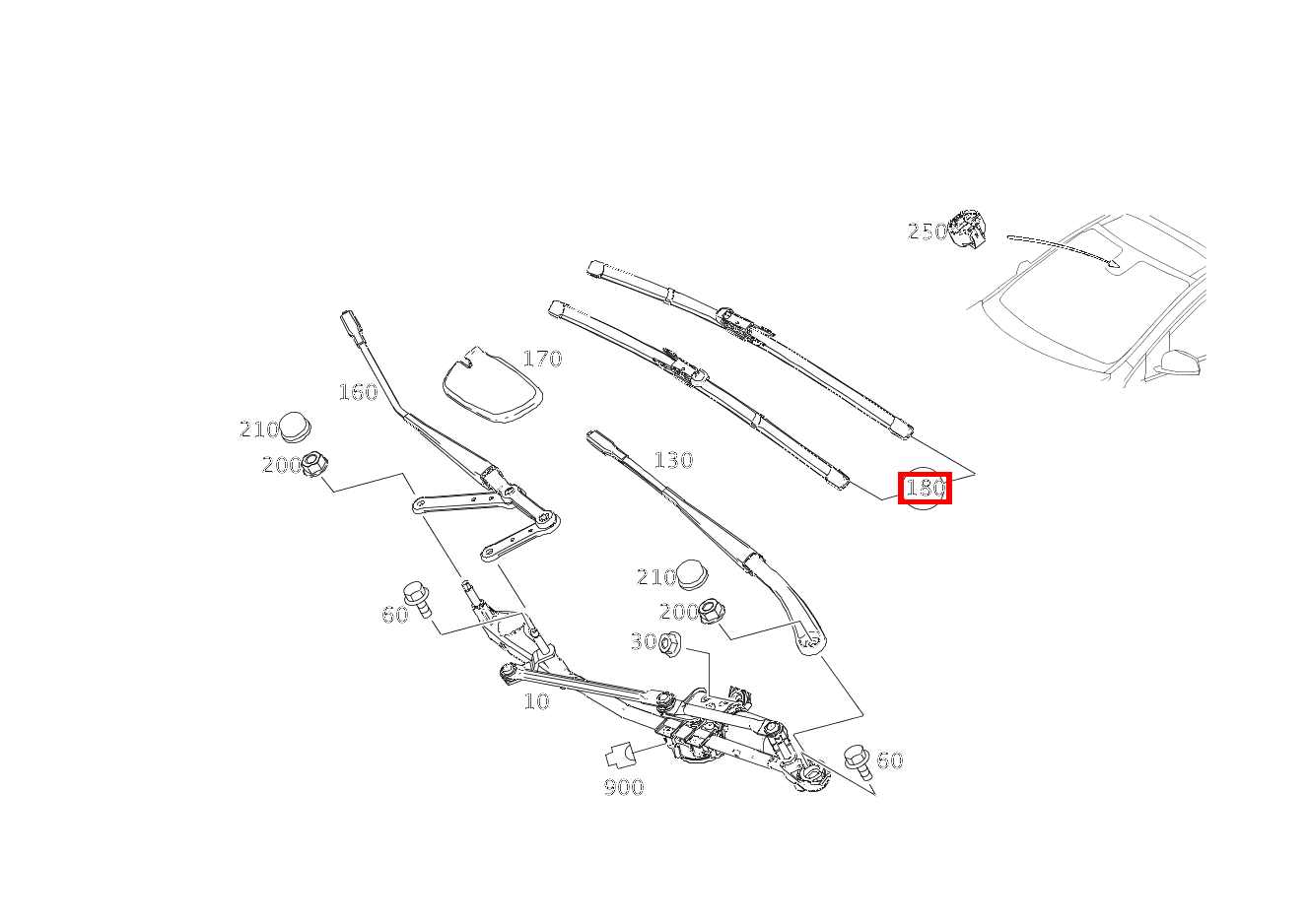 Wischerblatt TEILESATZ, FUER LINKS UND RECHTS B200CDI BE 246 Wischerblatt TEILESATZ, FUER LINKS UND RECHTS B200CDI BE 246