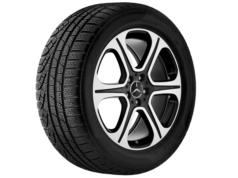 Original Mercedes-Benz 19 Zoll 6-Speichen-Rad schwarz glanzgedreht 