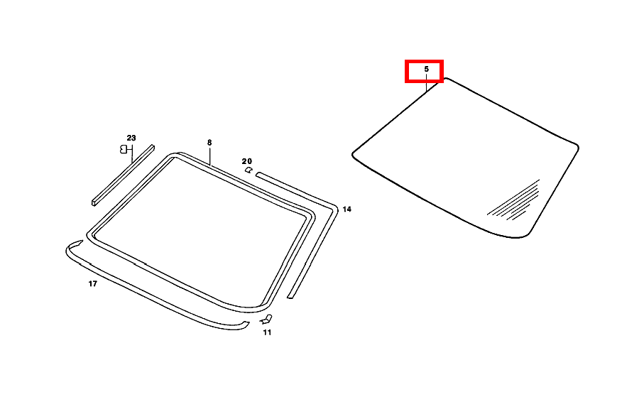 Windschutzscheibe WAERMEDAEMMEND,MIT VERLAUFEND EINGEFAERBTER FOLIE 230 TE 123 Windschutzscheibe WAERMEDAEMMEND,MIT VERLAUFEND EINGEFAERBTER FOLIE 230 TE 123