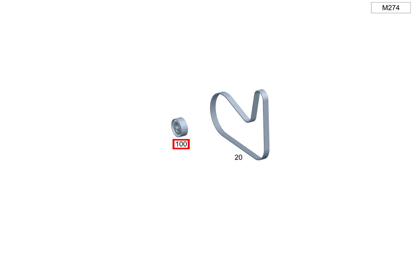 Umlenkrolle An Ölfiltergehäuse C 180 205 Umlenkrolle An Ölfiltergehäuse C 180 205