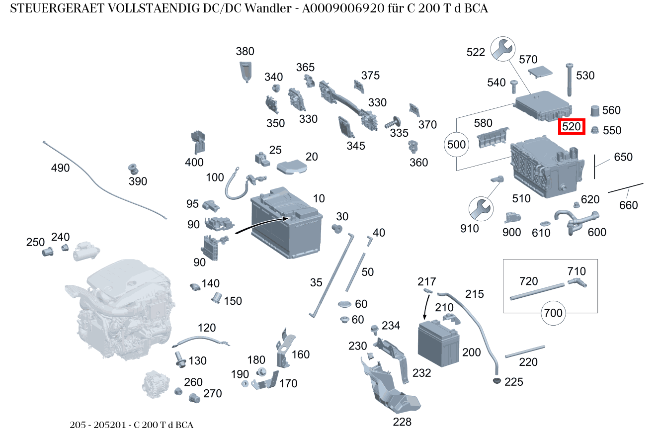 Steuergerät vollständig DC/DC Wandler C 200 T d BCA 205