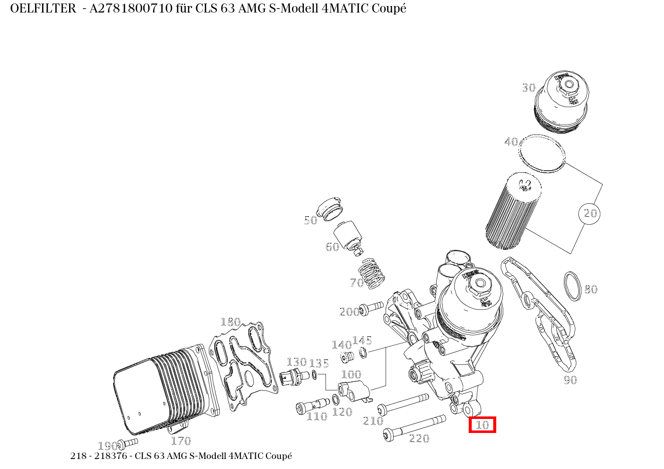 Ölfilter CLS 63 AMG S-Modell 4MATIC Coupé 218