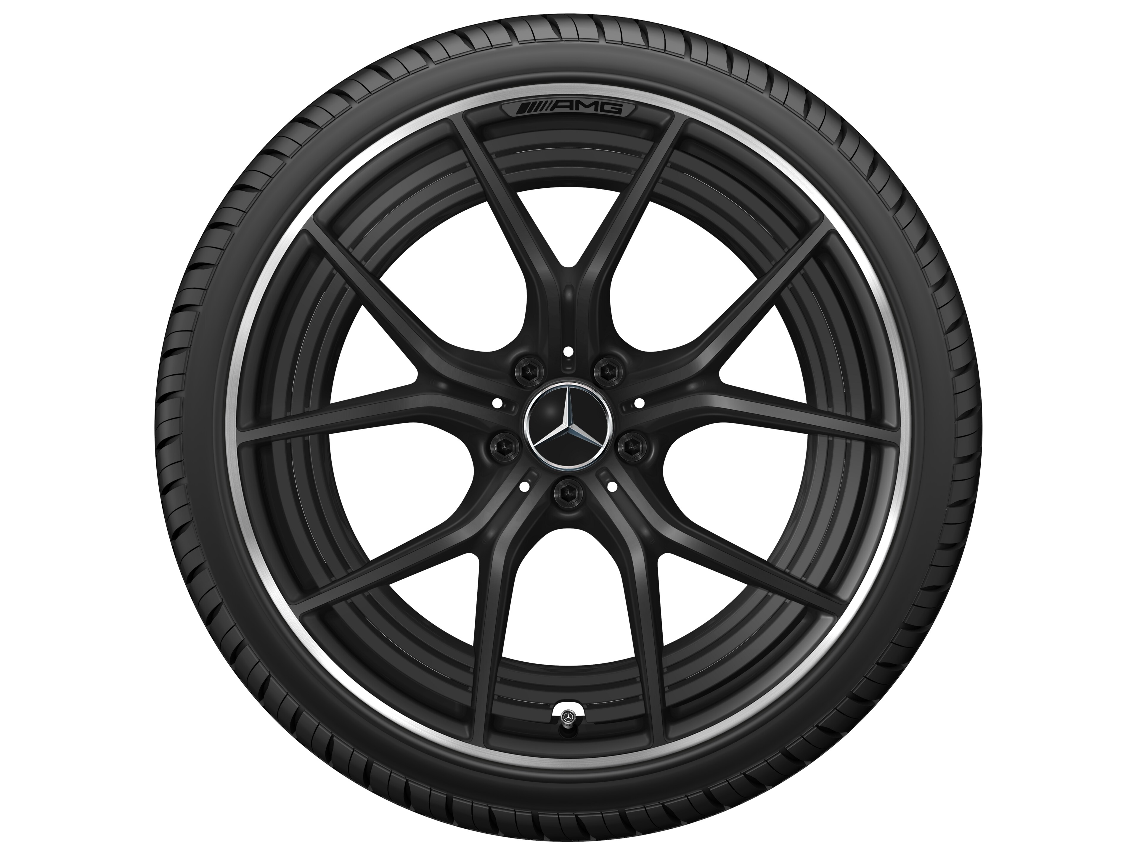 Mercedes-Benz -  AMG Schmiederad Kreuzspeichen-Design, 21 Zoll, 11,5 J x 21 ET 30, schwarz matt