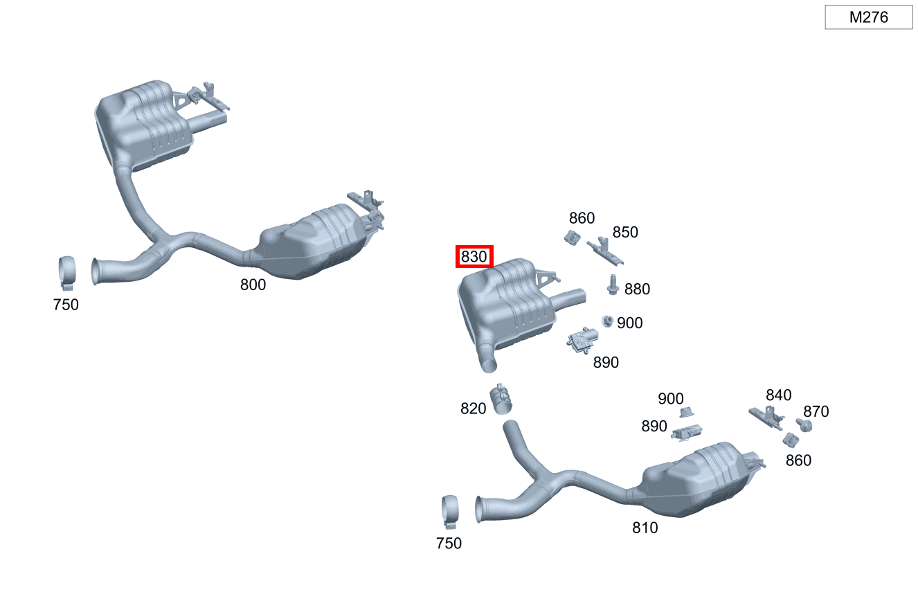 ABGASLEITUNG HINTEN Rechts Mercedes-Benz C 43 AMG T 4M 205