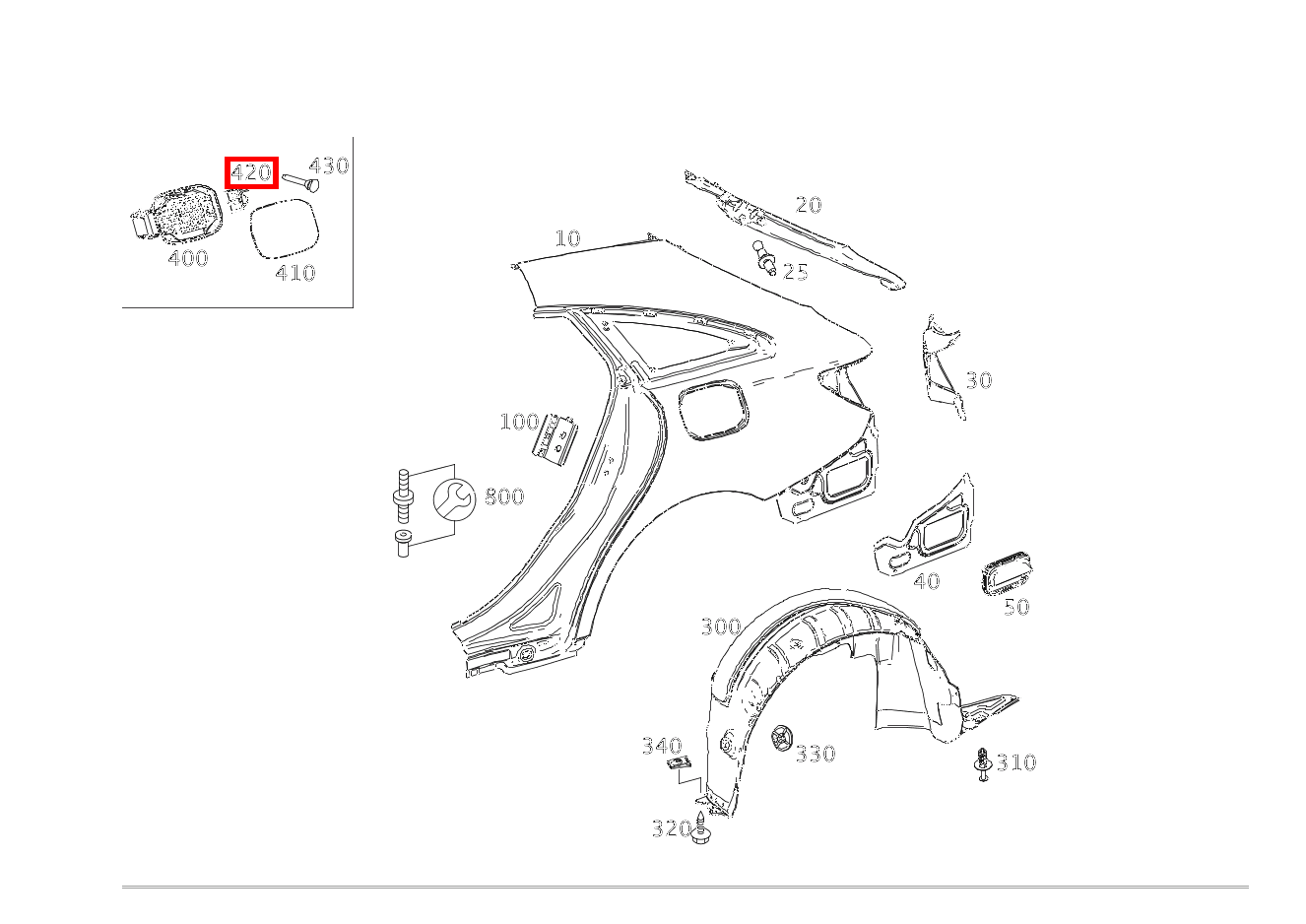 ZENTRALVERRIEGEL.STELLER TANKKLAPPE CLA 200 Shooting Brake 212