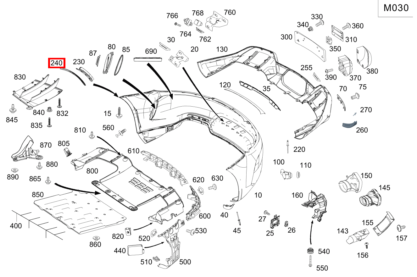 RADLAUFABDECKUNG An Stoßfänger rechts Mercedes-AMG GT Roadster 190 RADLAUFABDECKUNG An Stoßfänger rechts Mercedes-AMG GT Roadster 190