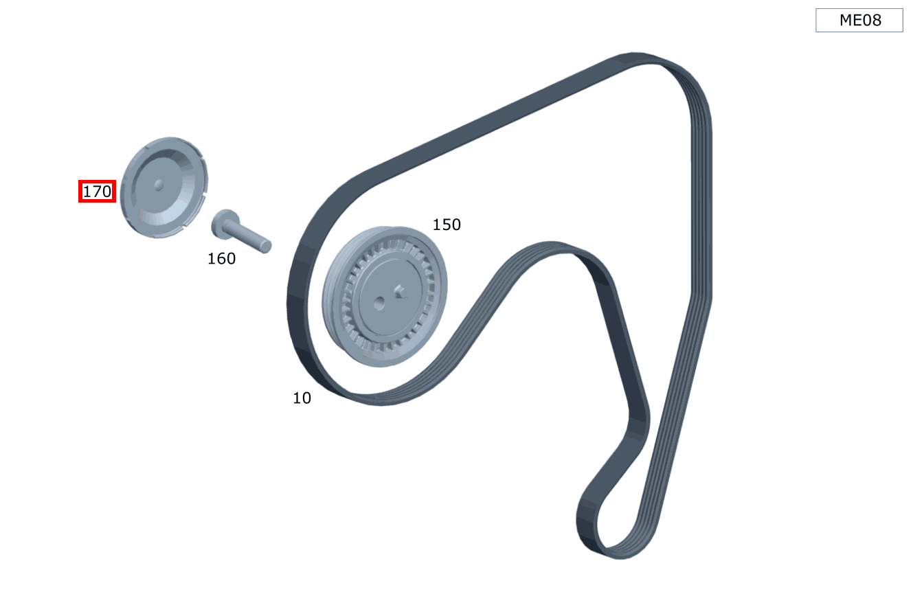 Abdeckkappe Riemenspanner E 320 Limousine 211 Abdeckkappe Riemenspanner E 320 Limousine 211