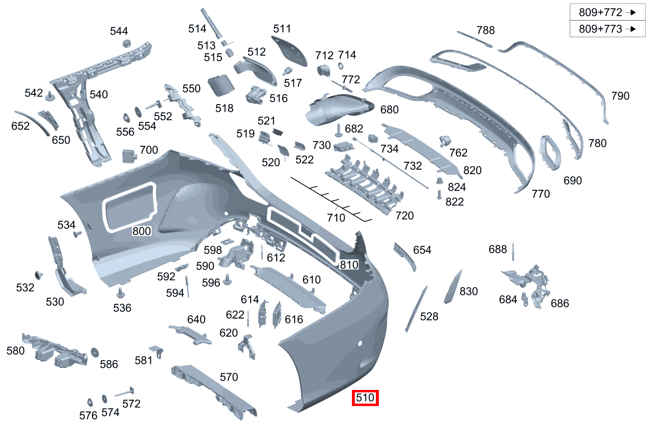 STOSSFAENGER, HINTEN Stoßfänger hinten C 300 4MATIC 274920 205
