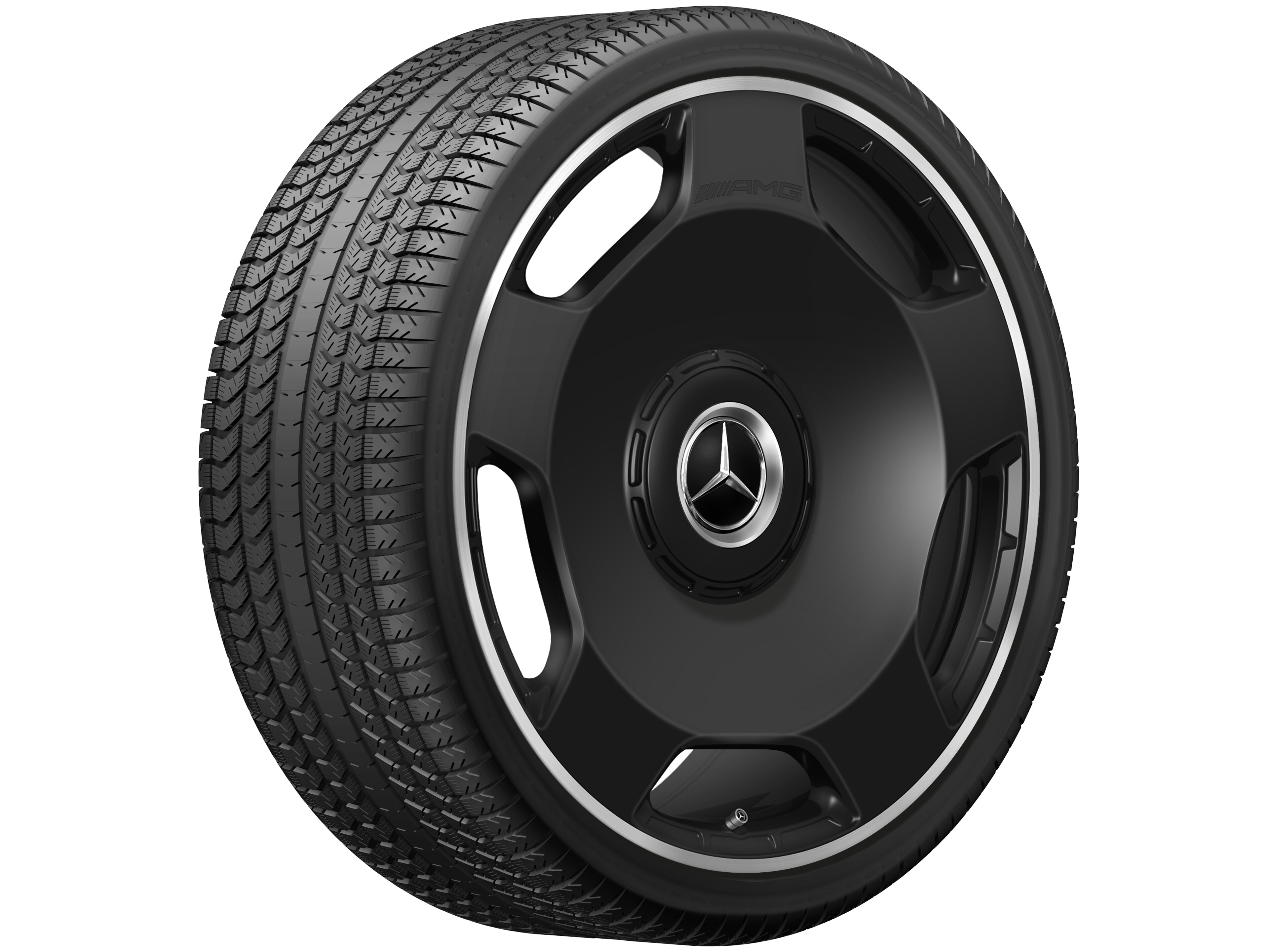 Mercedes-Benz -  AMG Schmiederadfelge im 5-Loch Design, 58,4 cm (23 Zoll), Felgenhorn glanzgedreht 10 J x 23 ET 45, schwarz matt