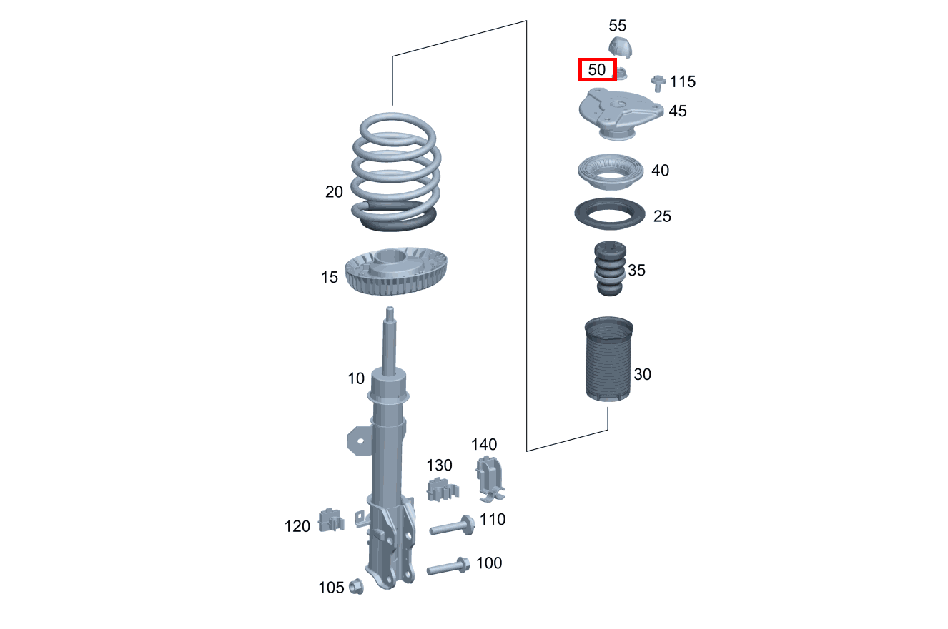 Mutter FEDERBEIN; M14X1.5 Vito 116 CDI Kasten Lang 245