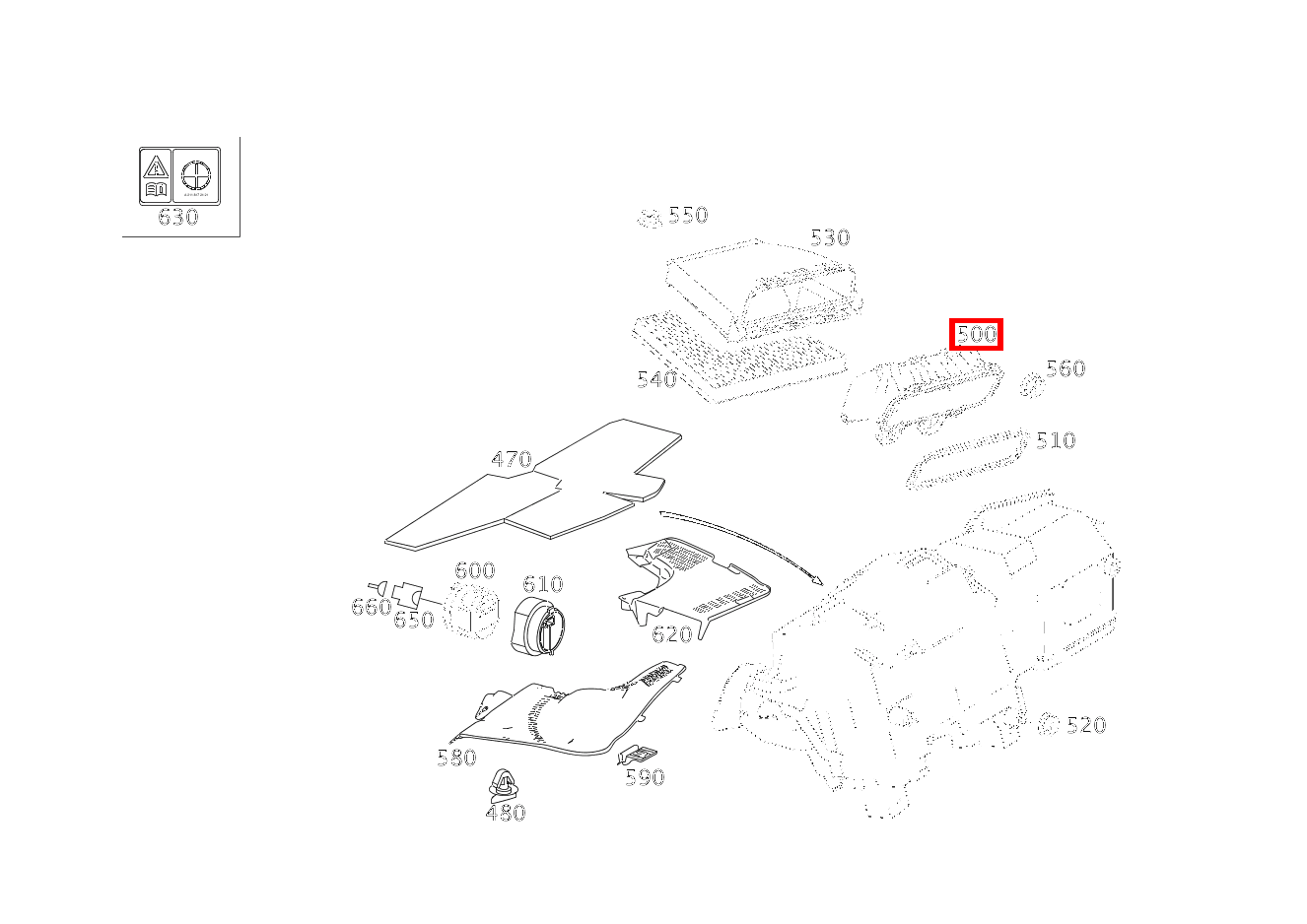 Luftkanal AN STIRNWAND RECHTS E280CDI SONDERAUFB 211