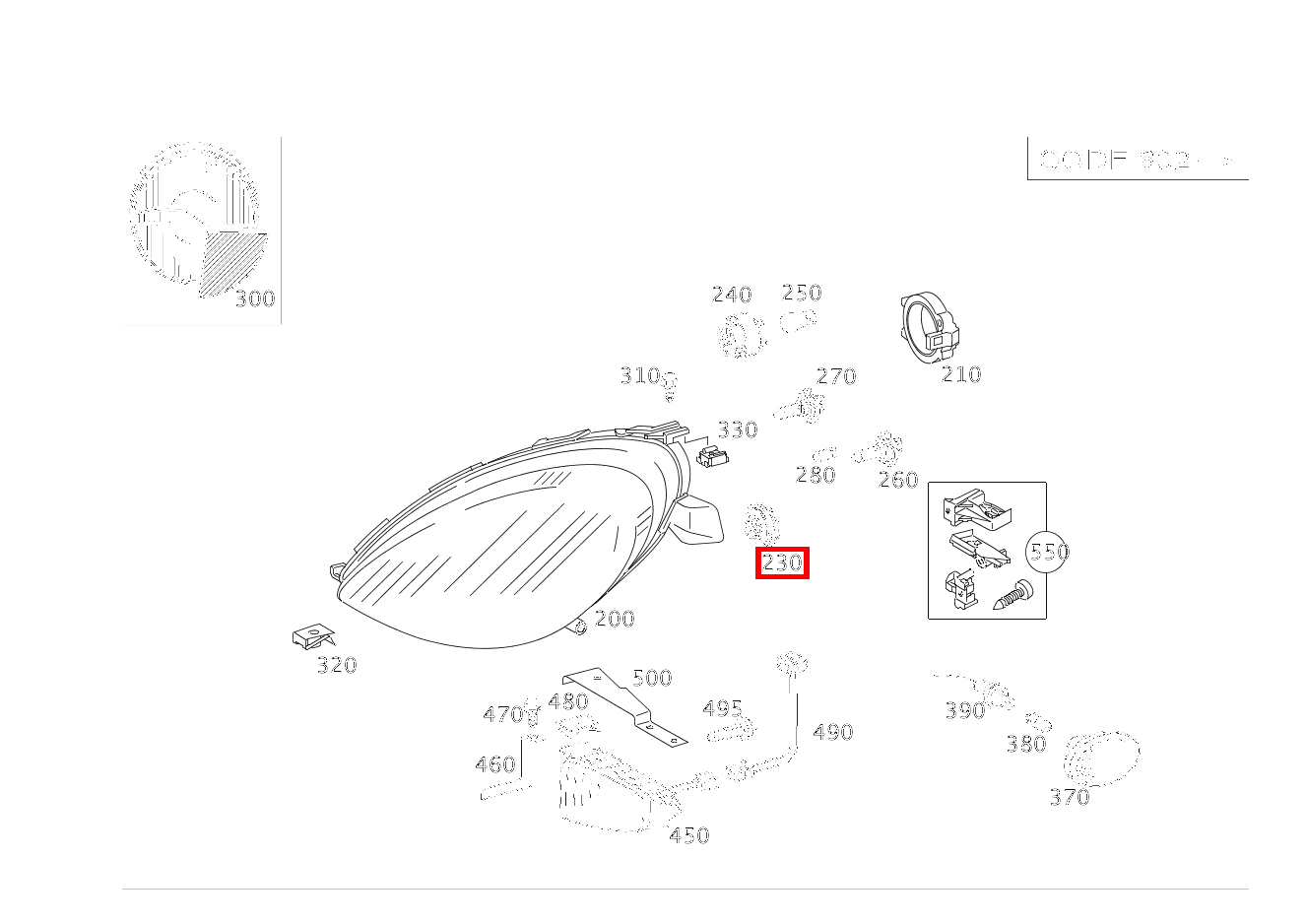 Stellelement LEUCHTWEITENREGULIERUNG A 210 L EVOLUTION 168 Stellelement LEUCHTWEITENREGULIERUNG A 210 L EVOLUTION 168