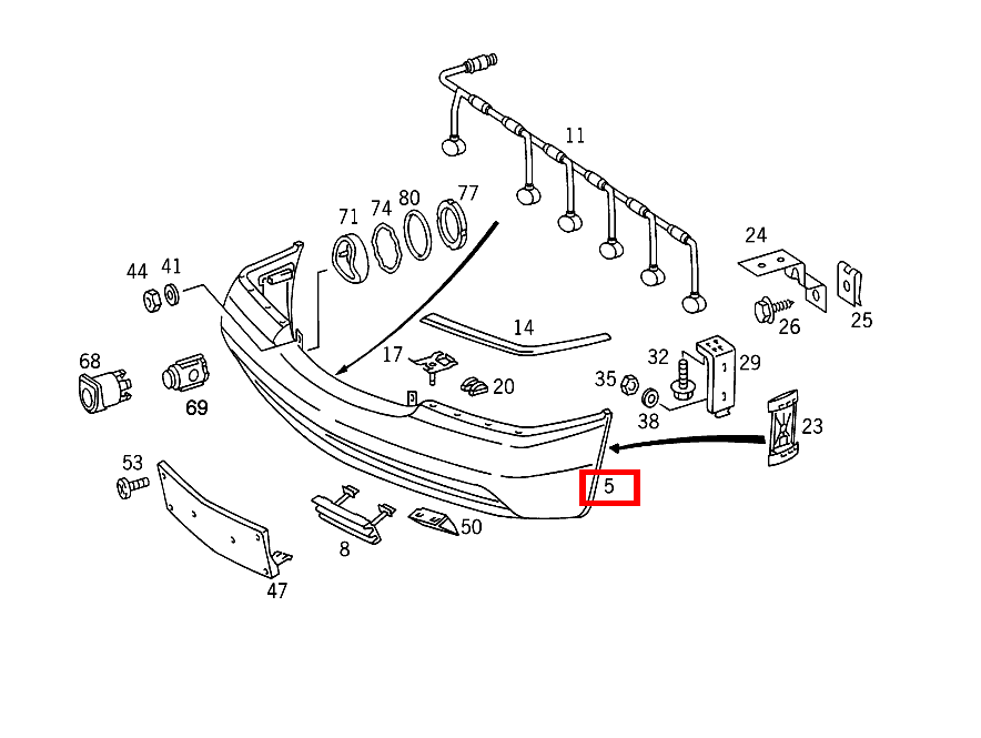 Stossfänger PARKTRONIC-SYSTEM (PTS) GEPRIMERT S600L 140 Stossfänger PARKTRONIC-SYSTEM (PTS) GEPRIMERT S600L 140